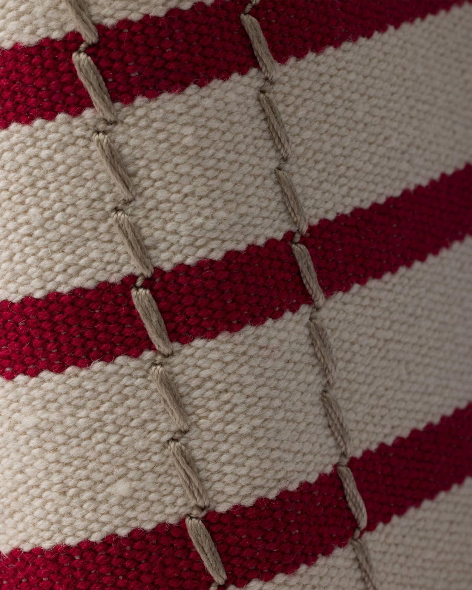 Striped Cotton Canvas Mini Top-Handle Bag Product Image