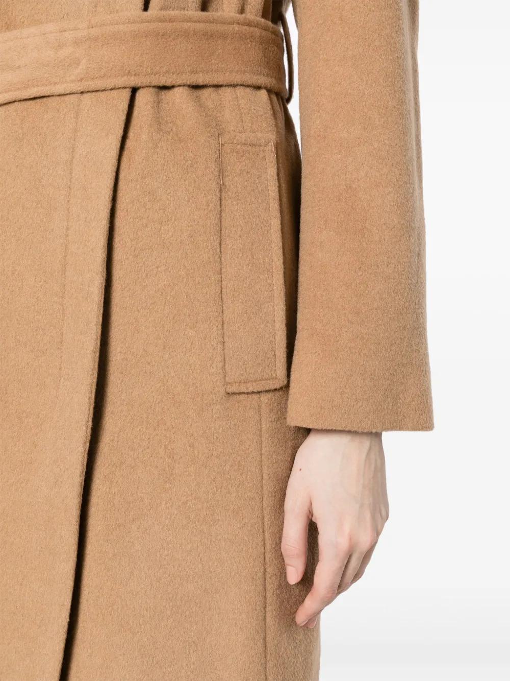 belted double-breasted coat Product Image
