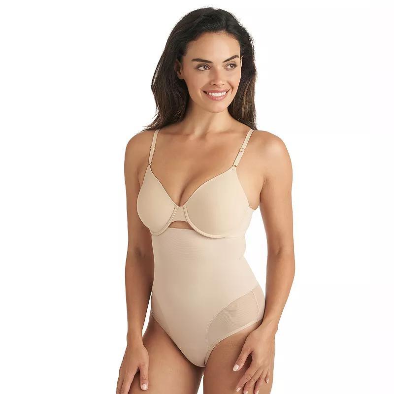 Naomi & Nicole Extra-Firm Control Shapewear Inside Magic Sheer High Waist Thong 7968, Womens Product Image