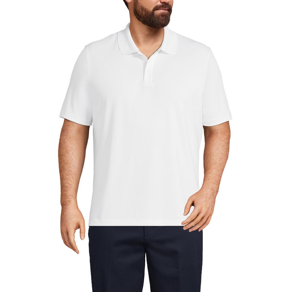 Men's Tall Lands' End School Uniform Solid Active Polo, Size: Large Tall, Harbor Gray Product Image