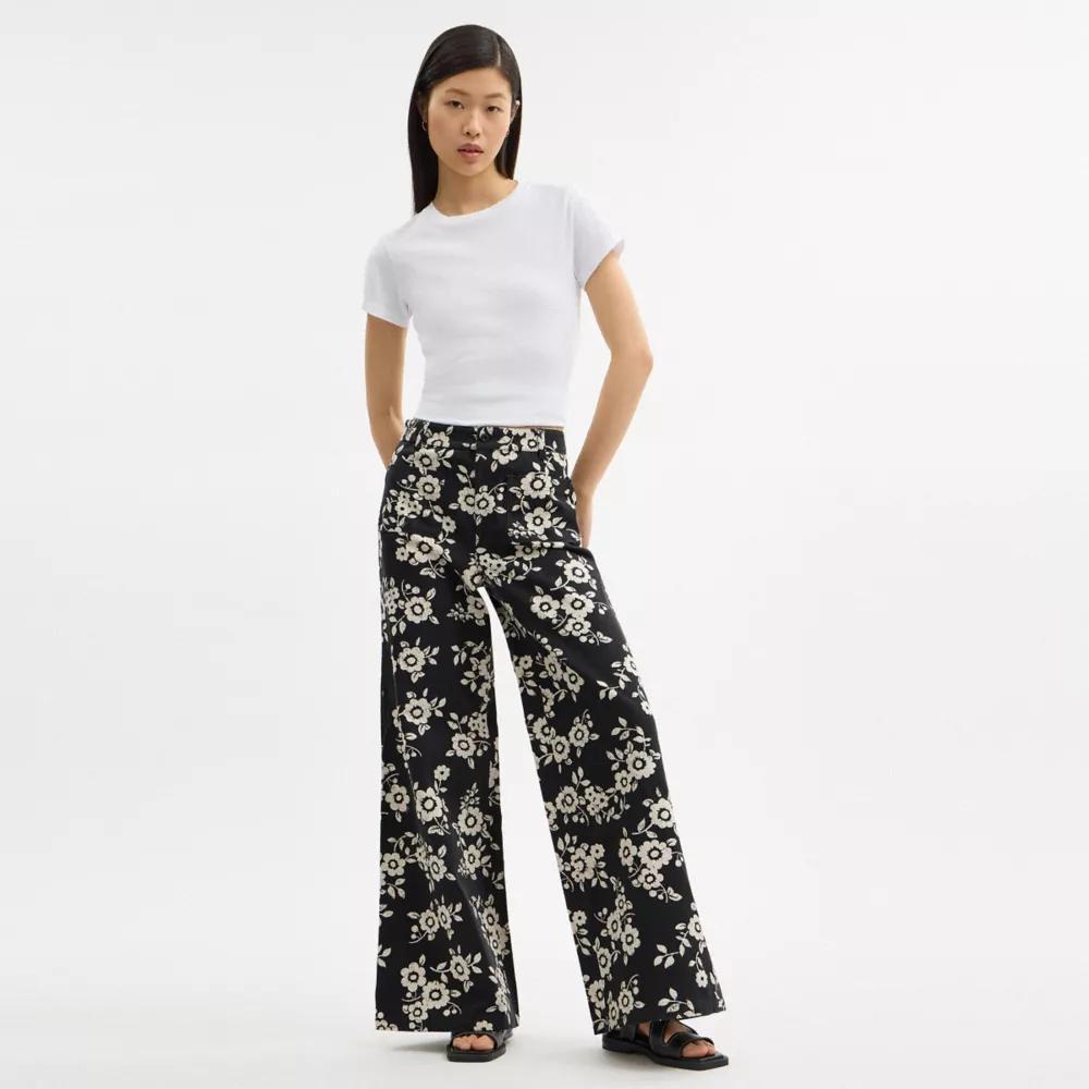 Floral Printed Pants In Regenerative Cotton Product Image
