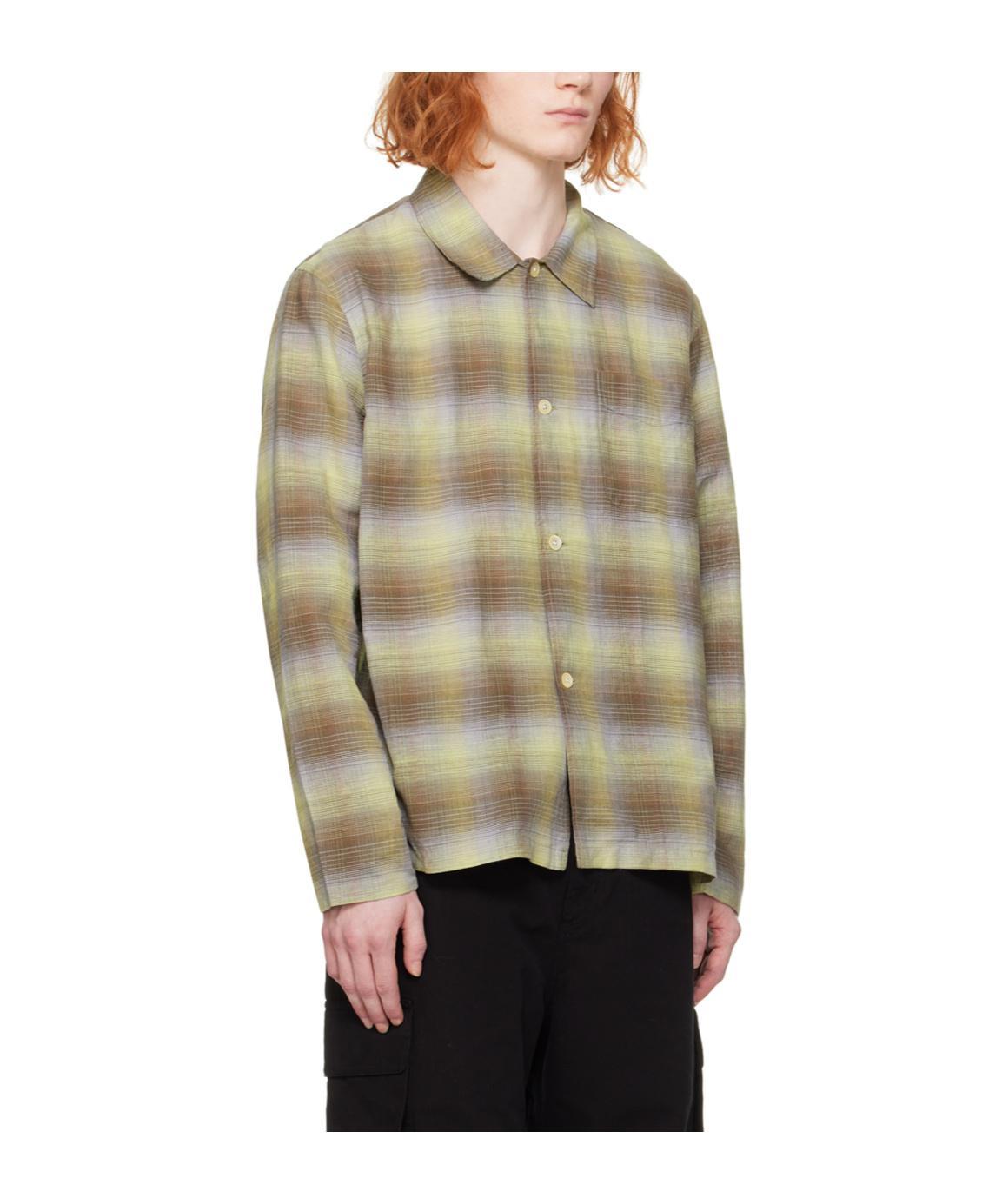 OUR LEGACY Box Checked Long-sleeved Shirt In Brown Product Image