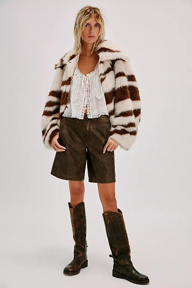 Fiona Zebra Faux Fur Coat Product Image