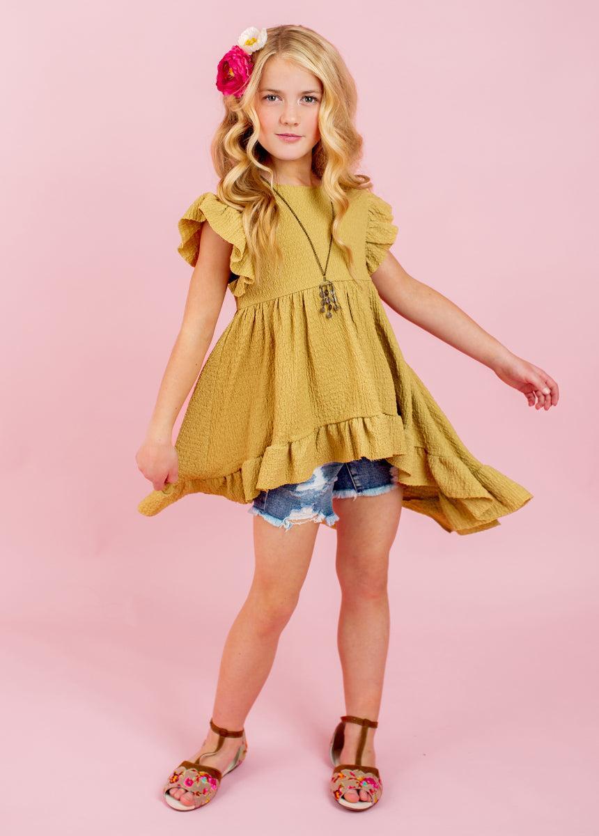 Zelda Top in Dusty Citron Girls Product Image