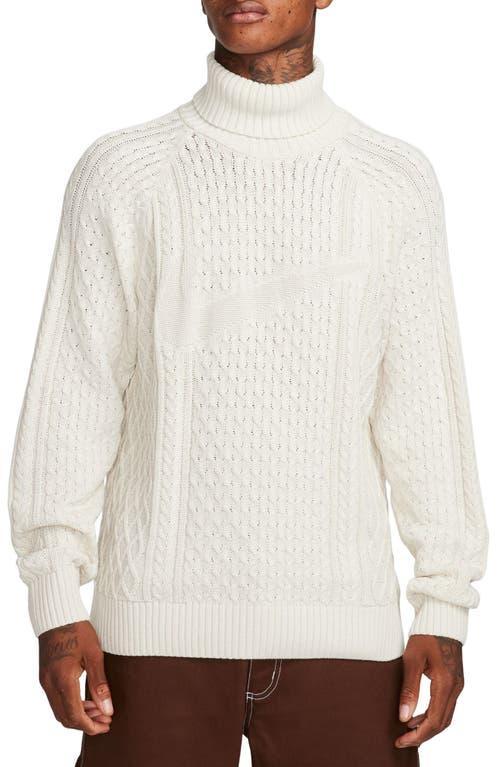 Nike Mens Life Cable Knit Turtleneck Sweater Product Image