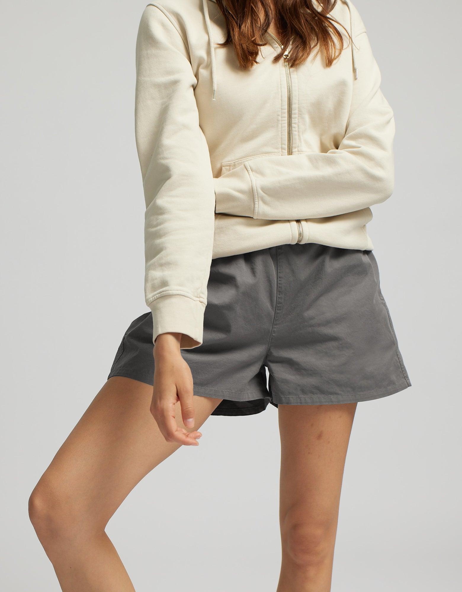 Women Organic Twill Shorts - Navy Blue Product Image