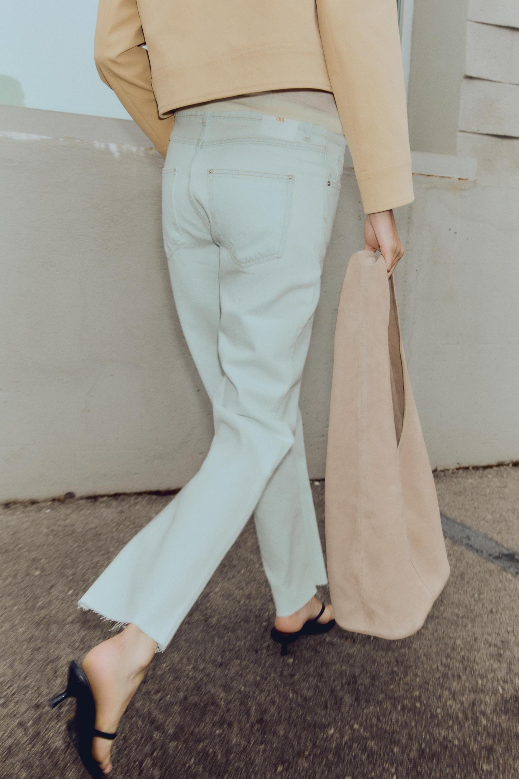 Z.09 STRAIGHT ANKLE HIGH WAIST CROSSOVER WAIST JEANS Product Image