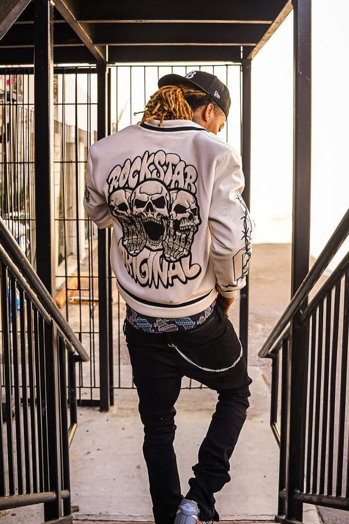 Rune Beige Varsity Jacket Male Product Image