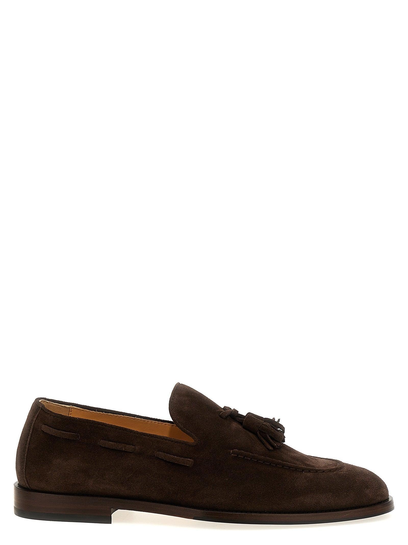 BRUNELLO CUCINELLI Men's Flex-sole Suede Penny Loafers In Dark Brown Product Image