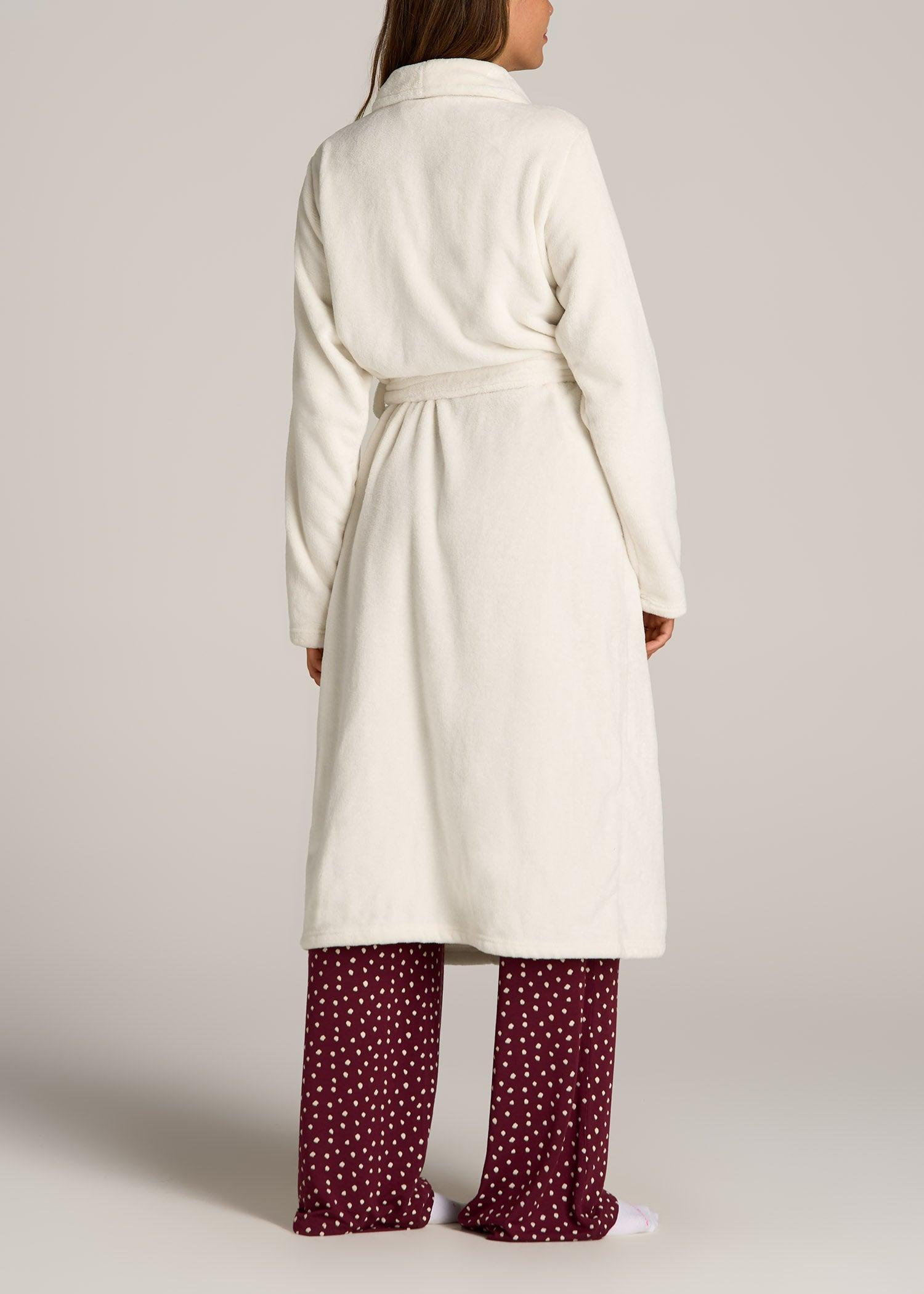 Women's Tall Lounge Robe in White Alyssum Female Product Image