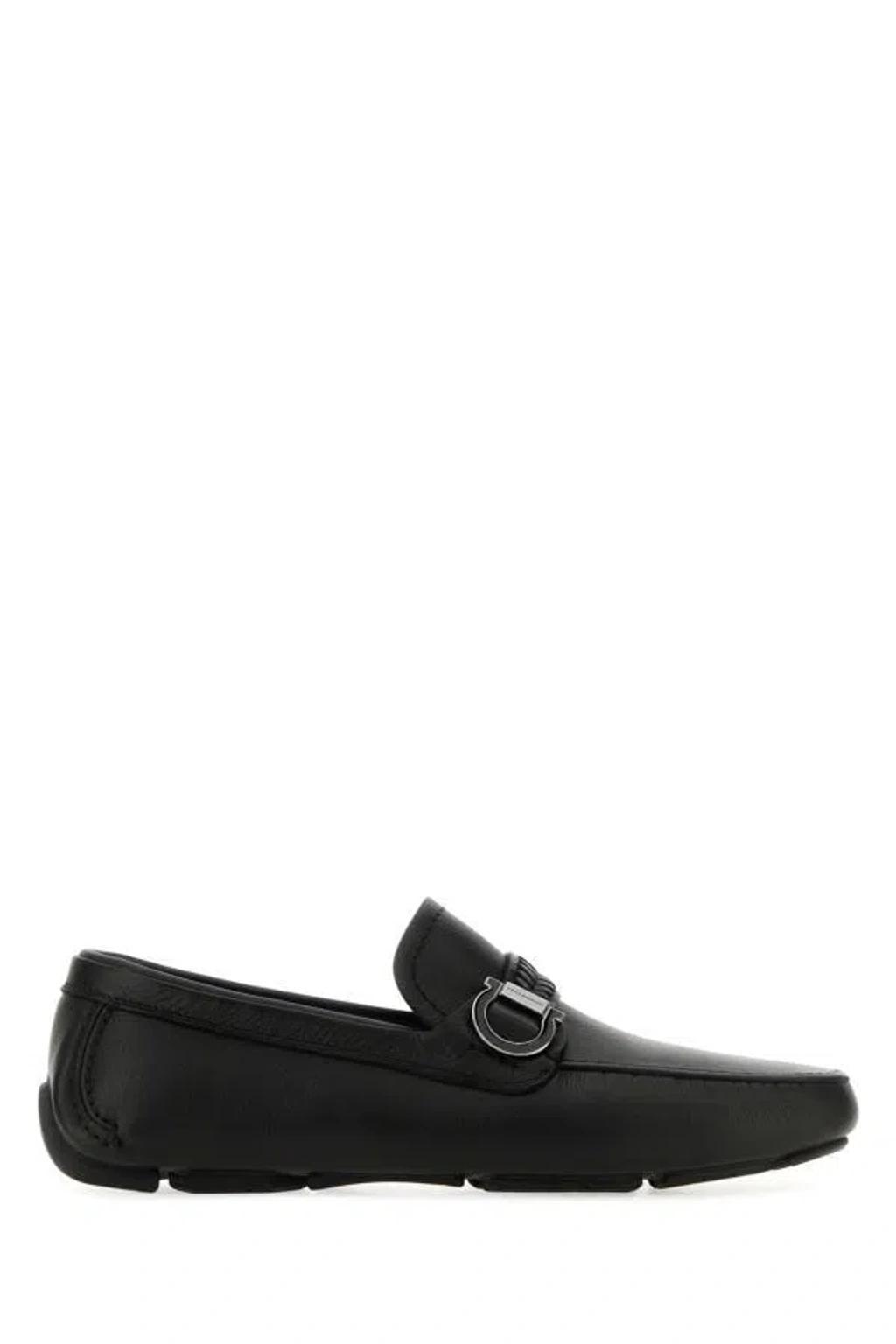 Womens Leather Square-Toe Loafers Product Image