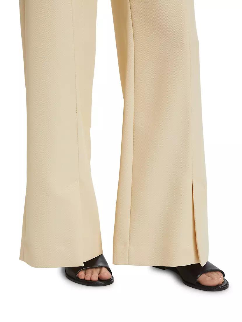 Wool Twill Split-Hem Straight-Leg Pants Product Image