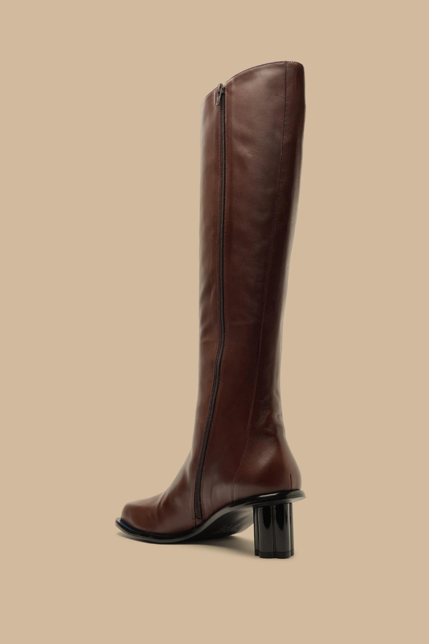 Knee High Square Toe Boot, BROWN / 10 Product Image