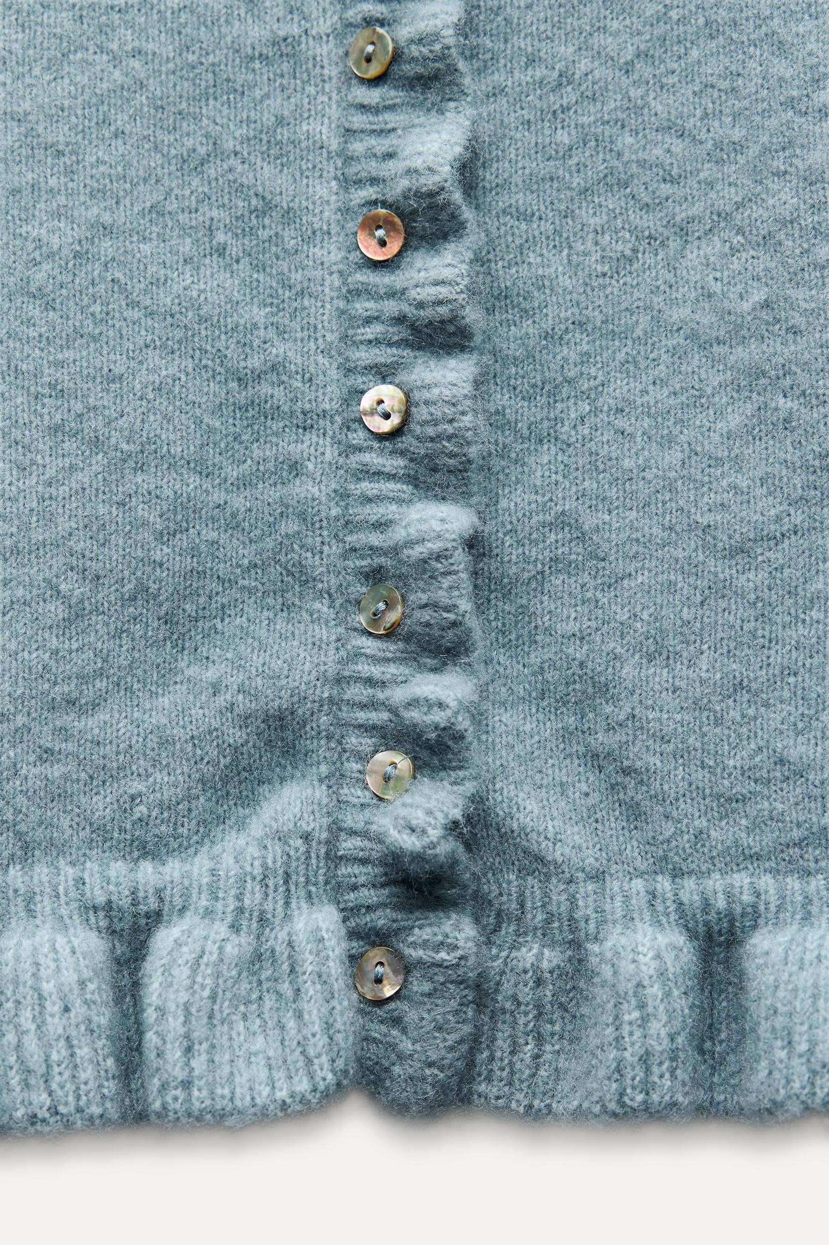 RUFFLED KNIT CARDIGAN Product Image