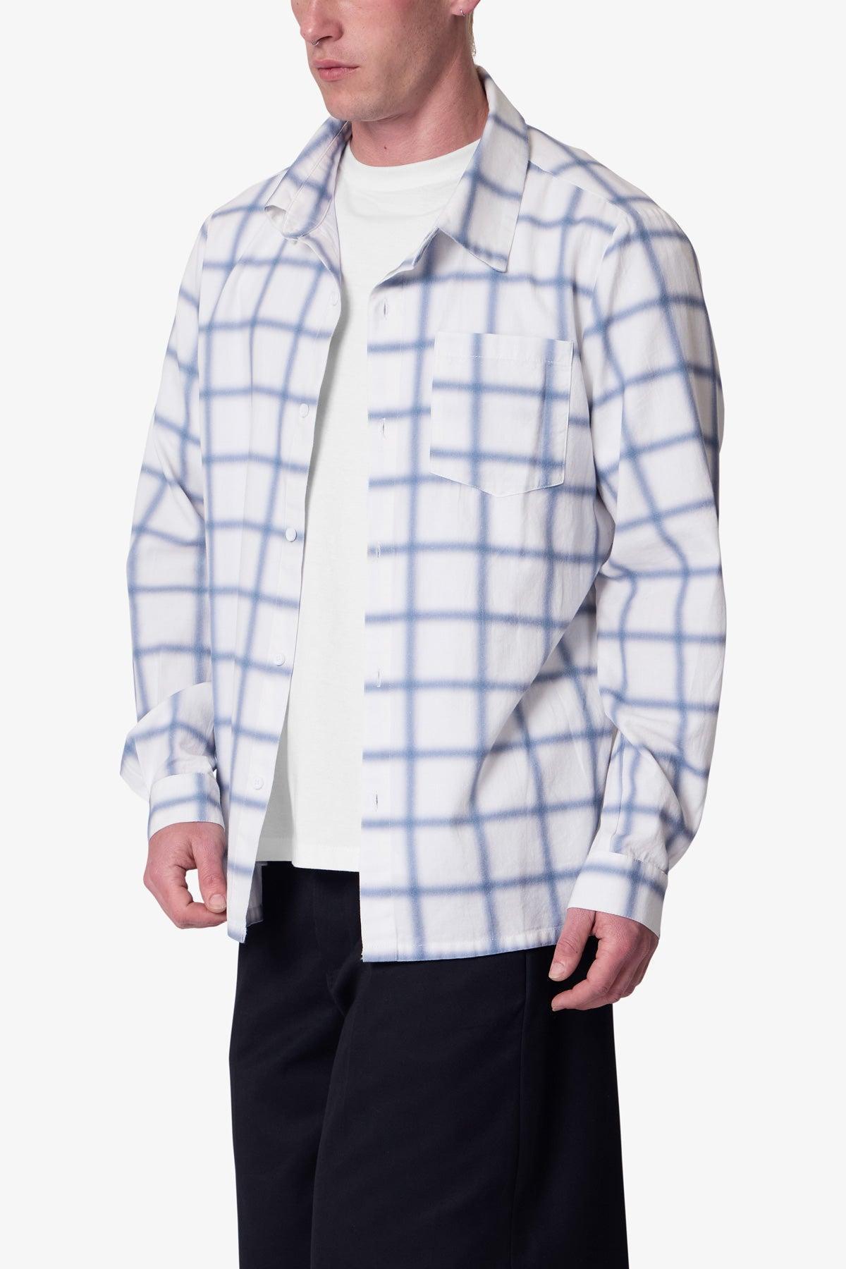 Blue Checked Flannel Shirt - Blue/White Product Image