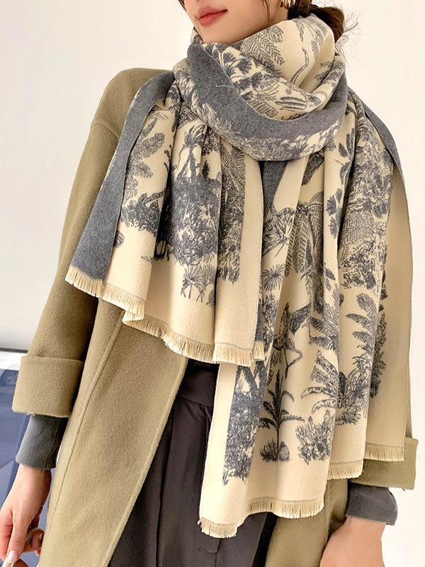 Imitation Cashmere Shawl Printed Warm Scarf Product Image