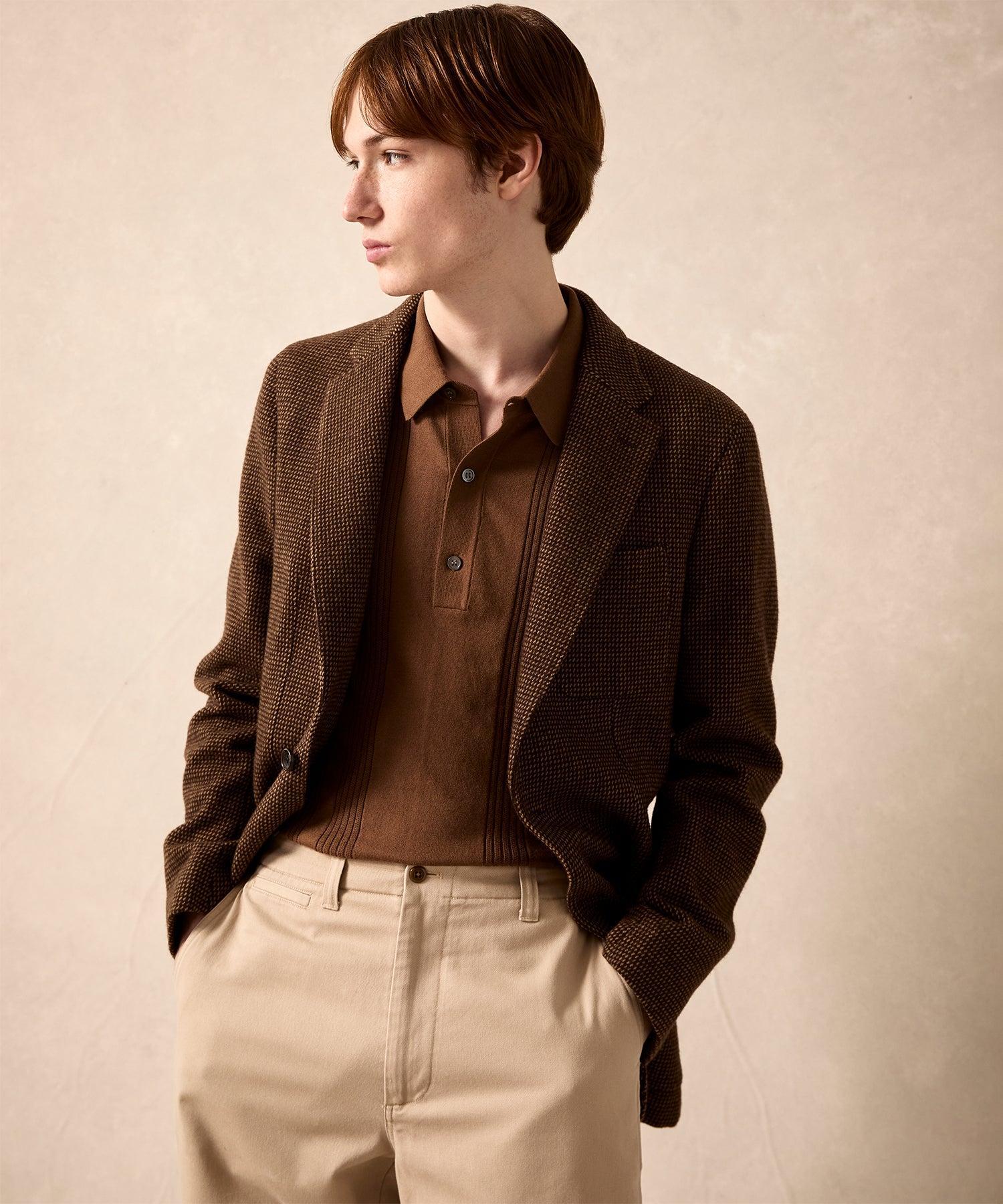 Italian Birdseye Wool Sport Coat in Dark Brown Product Image