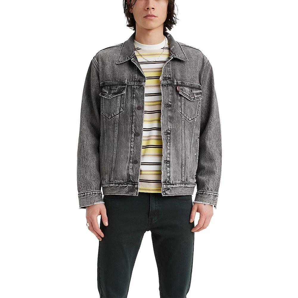 Men's Levi's® Relaxed Fit Trucker Jacket, Size: Medium, Black Bear Claws Product Image