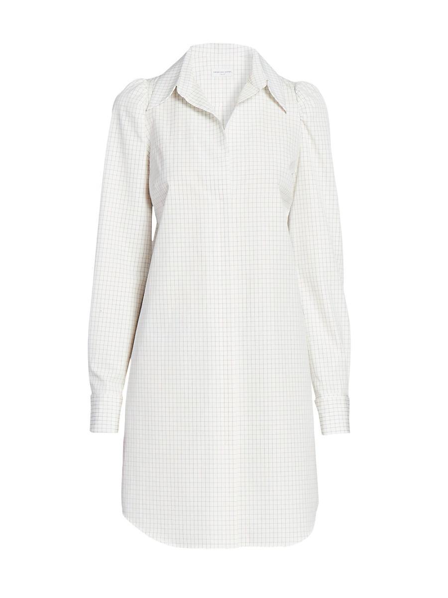 Womens Delindra Poplin Grid Shirtdress Product Image