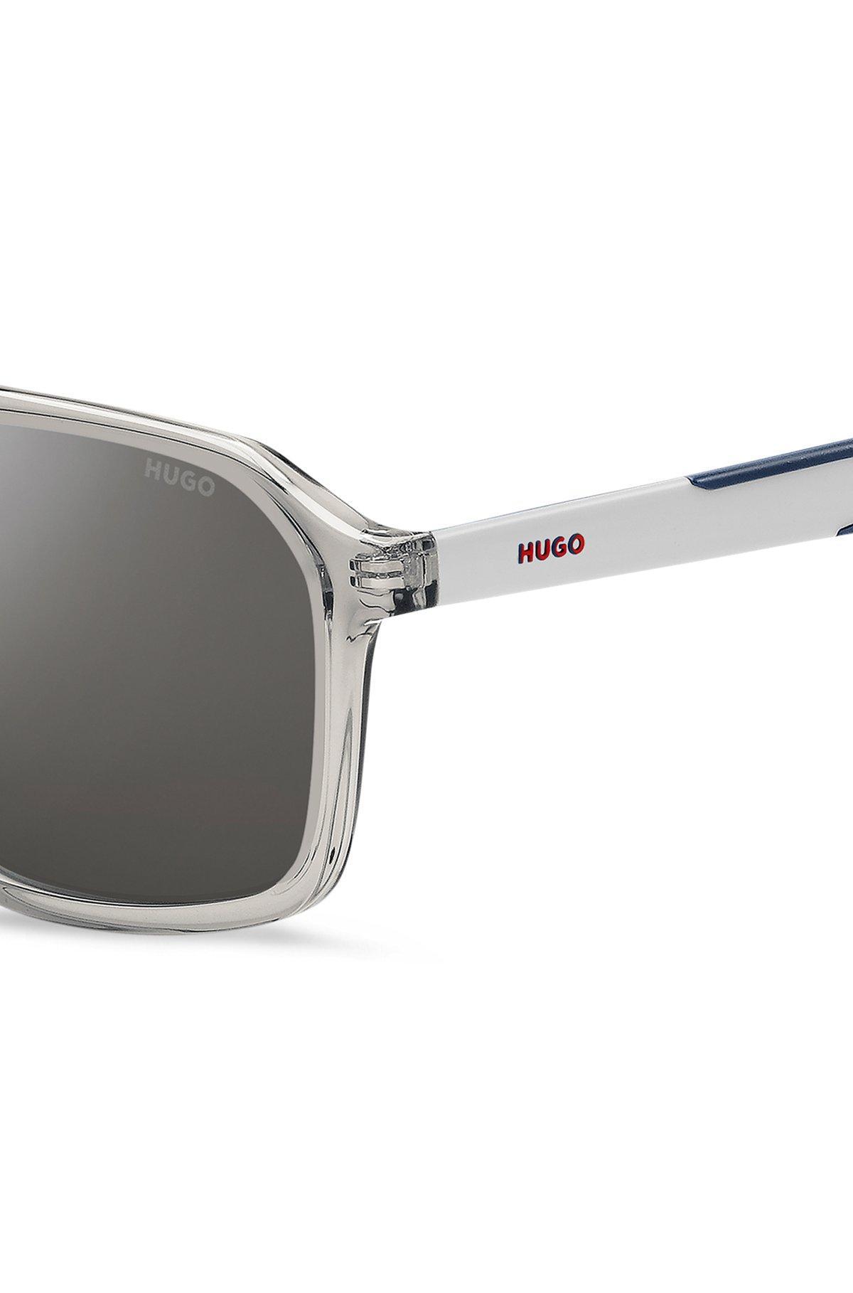 Double-bridge sunglasses with blue and white details Product Image