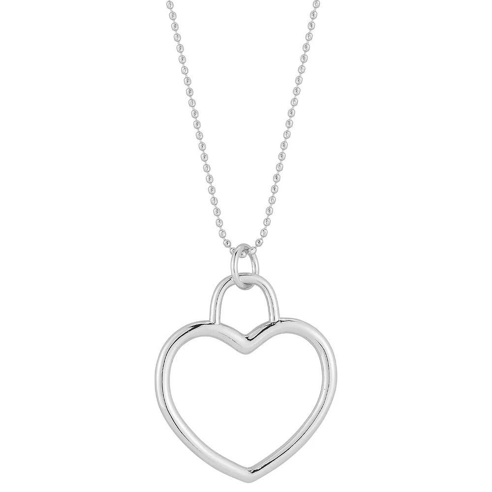 WINX 18k Gold Plated Open Heart Necklace, Women's, Size: 17-19" ADJ, Silver Tone Product Image