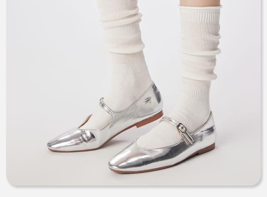 Plain Ribbed Tall Socks Product Image