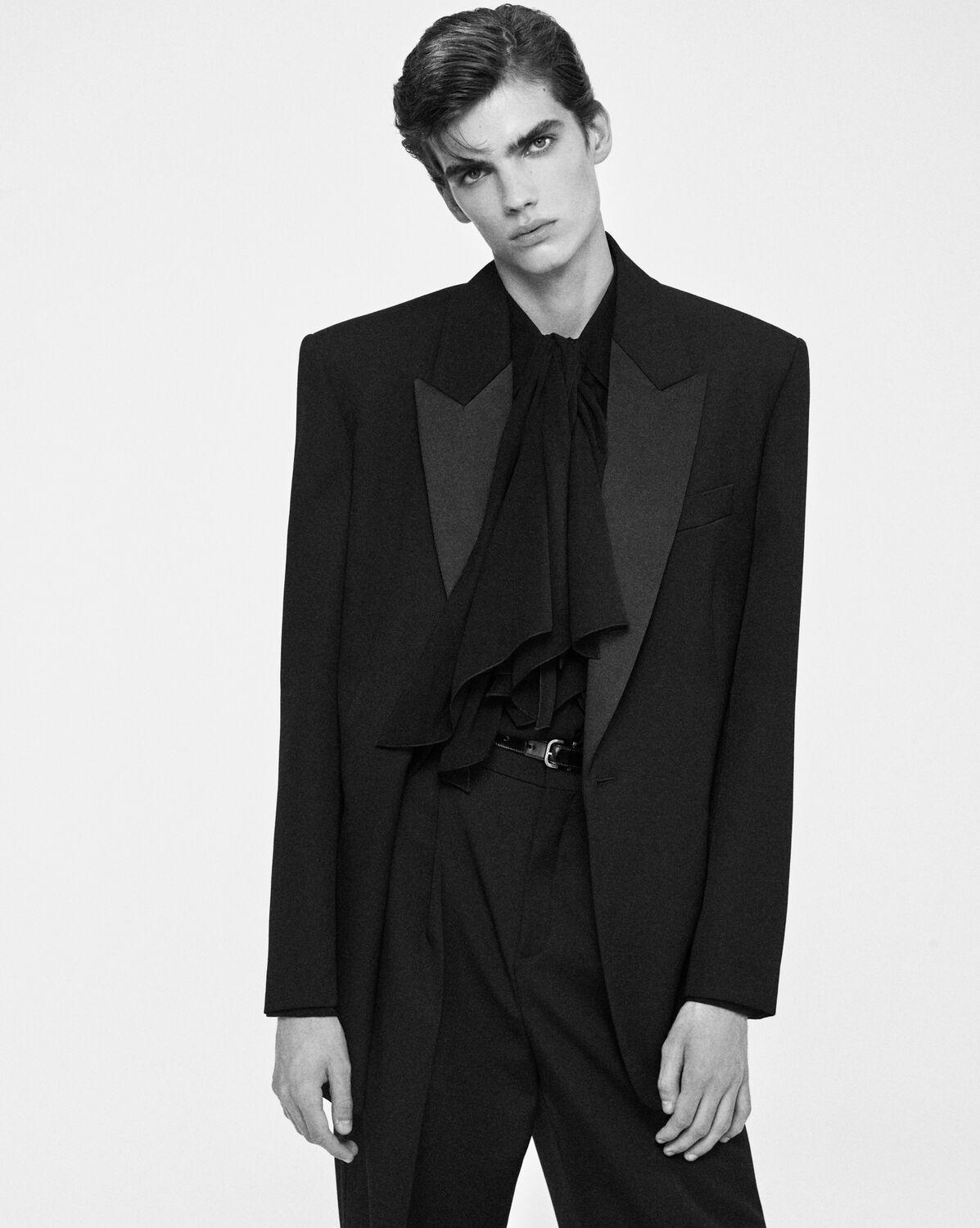 tuxedo jacket in grain de poudre Product Image