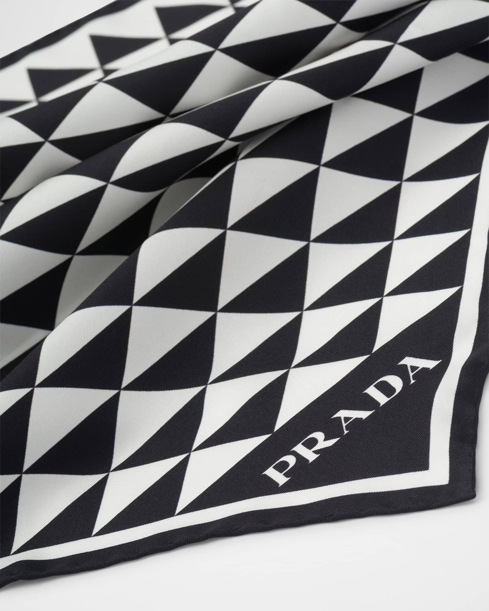 Triangle Line-Print Silk Scarf Product Image