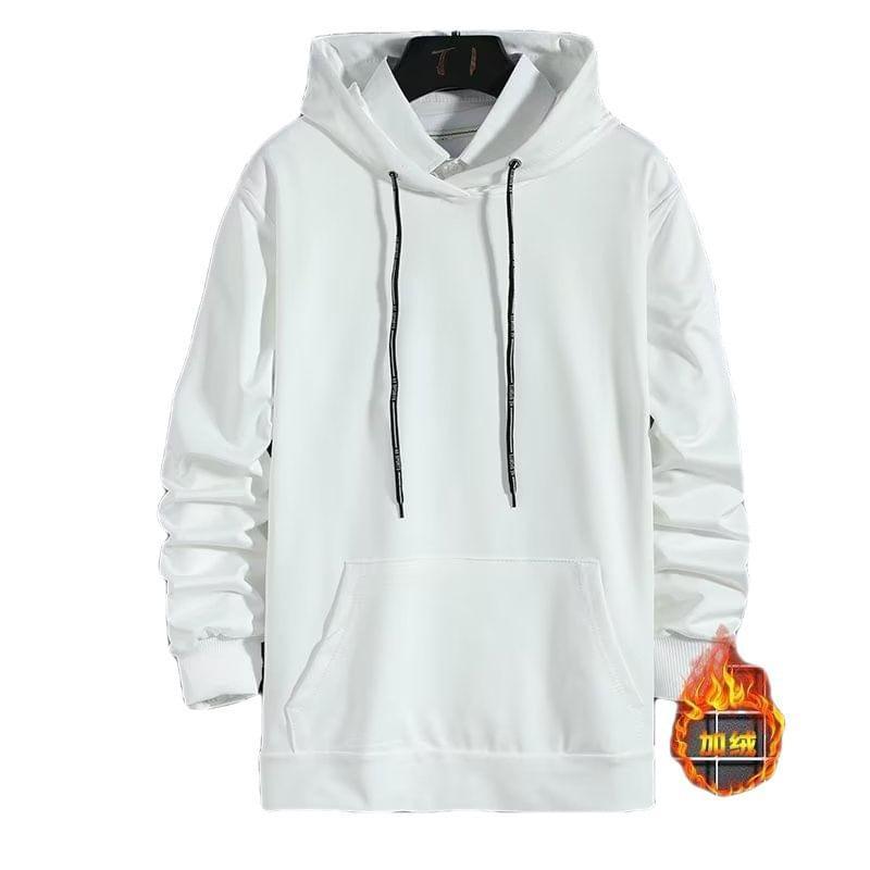 Drawstring Plain Oversized Hoodie Product Image