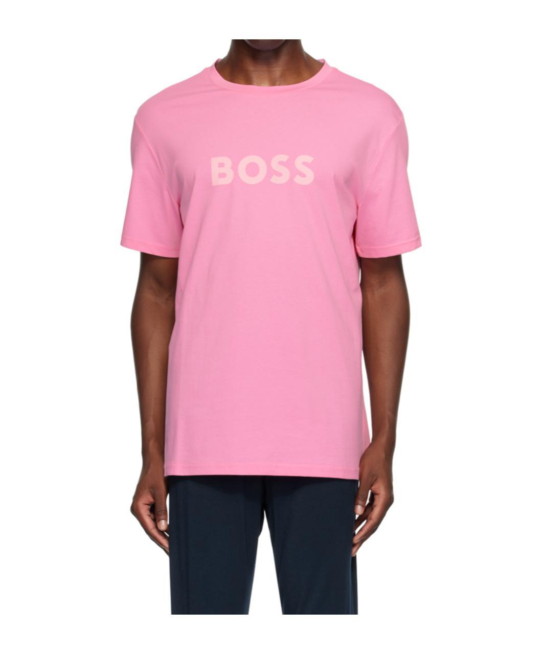 HUGO BOSS Pink Printed Large Logo T-shirt In Light/pastelpink 681 Product Image