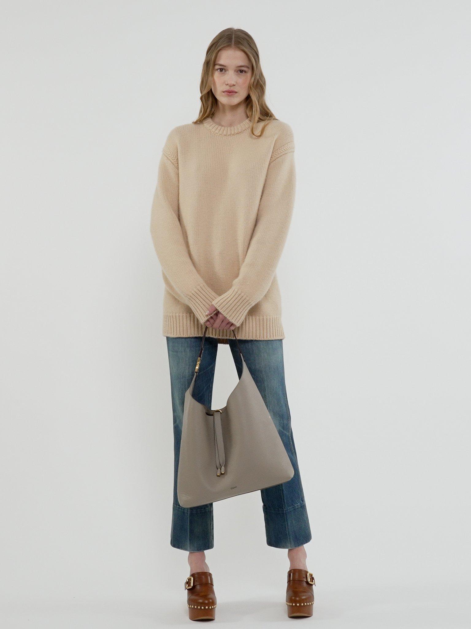 Marcie hobo bag in grained leather Product Image