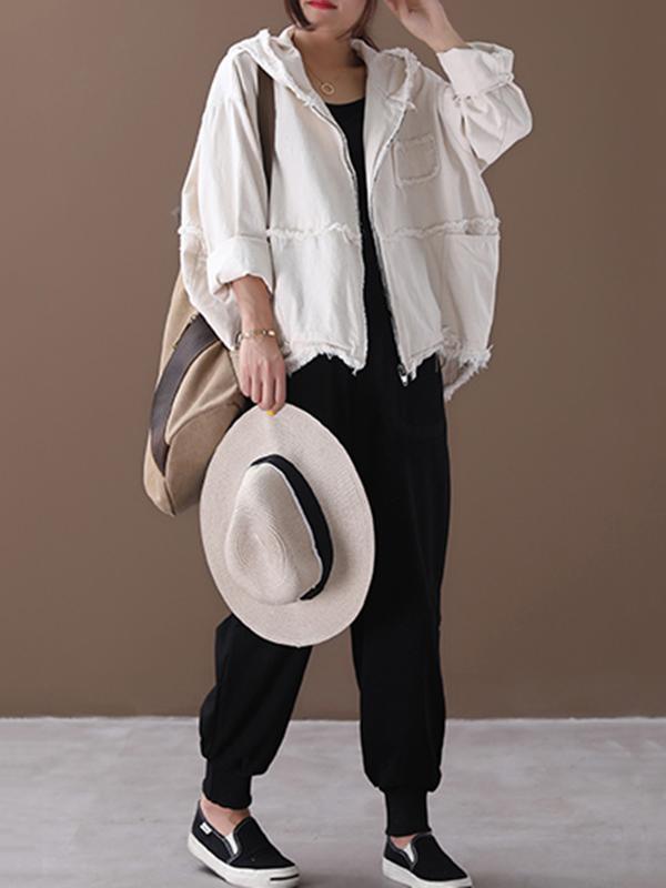 Original Solid Hooded Denim Outwear Product Image