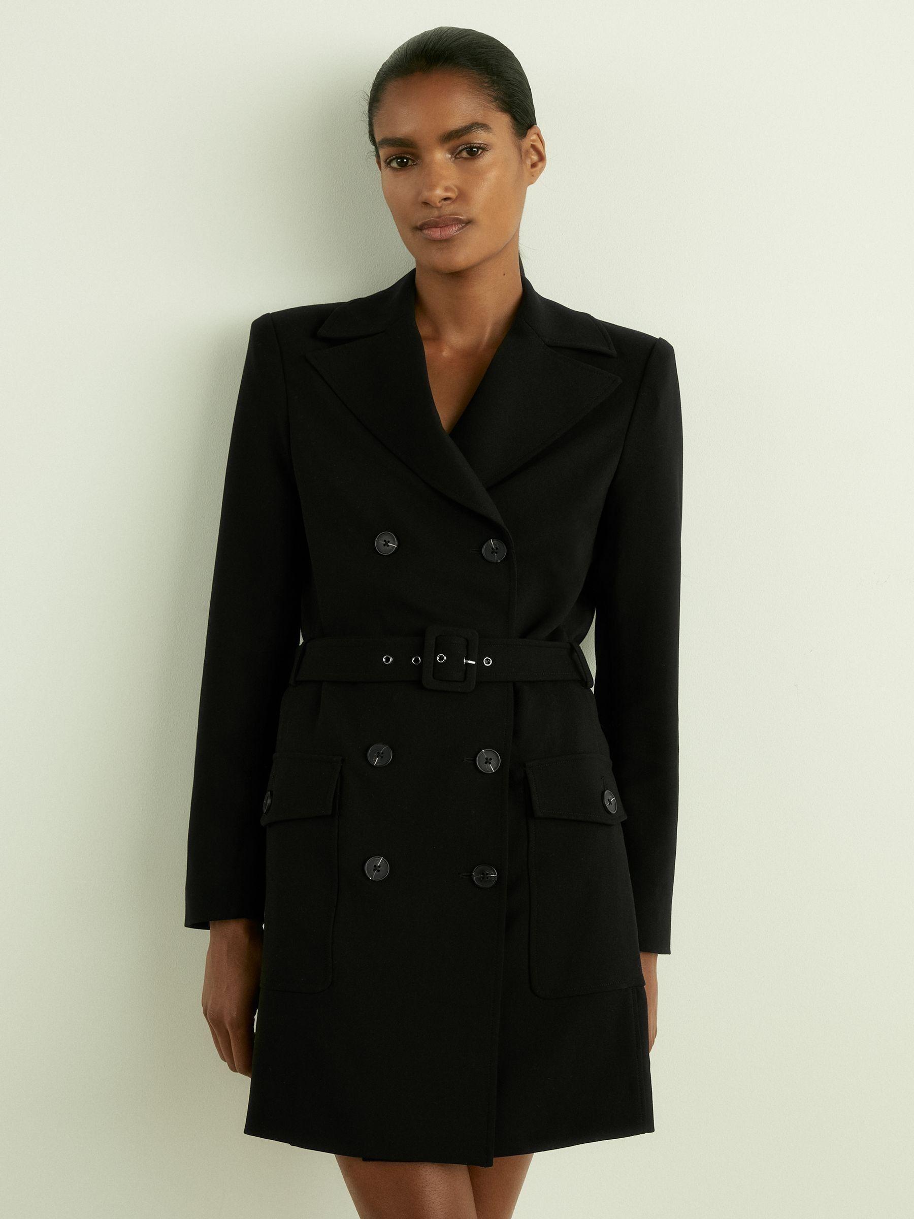 Structured Suit Midi Dress in Black Product Image