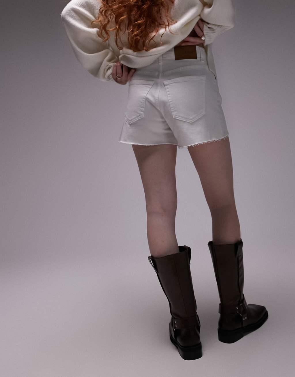 Topshop denim comfort stretch shorts Product Image
