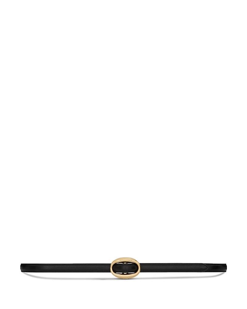 Womens Oval Buckle Thin Belt in Smooth Leather Product Image