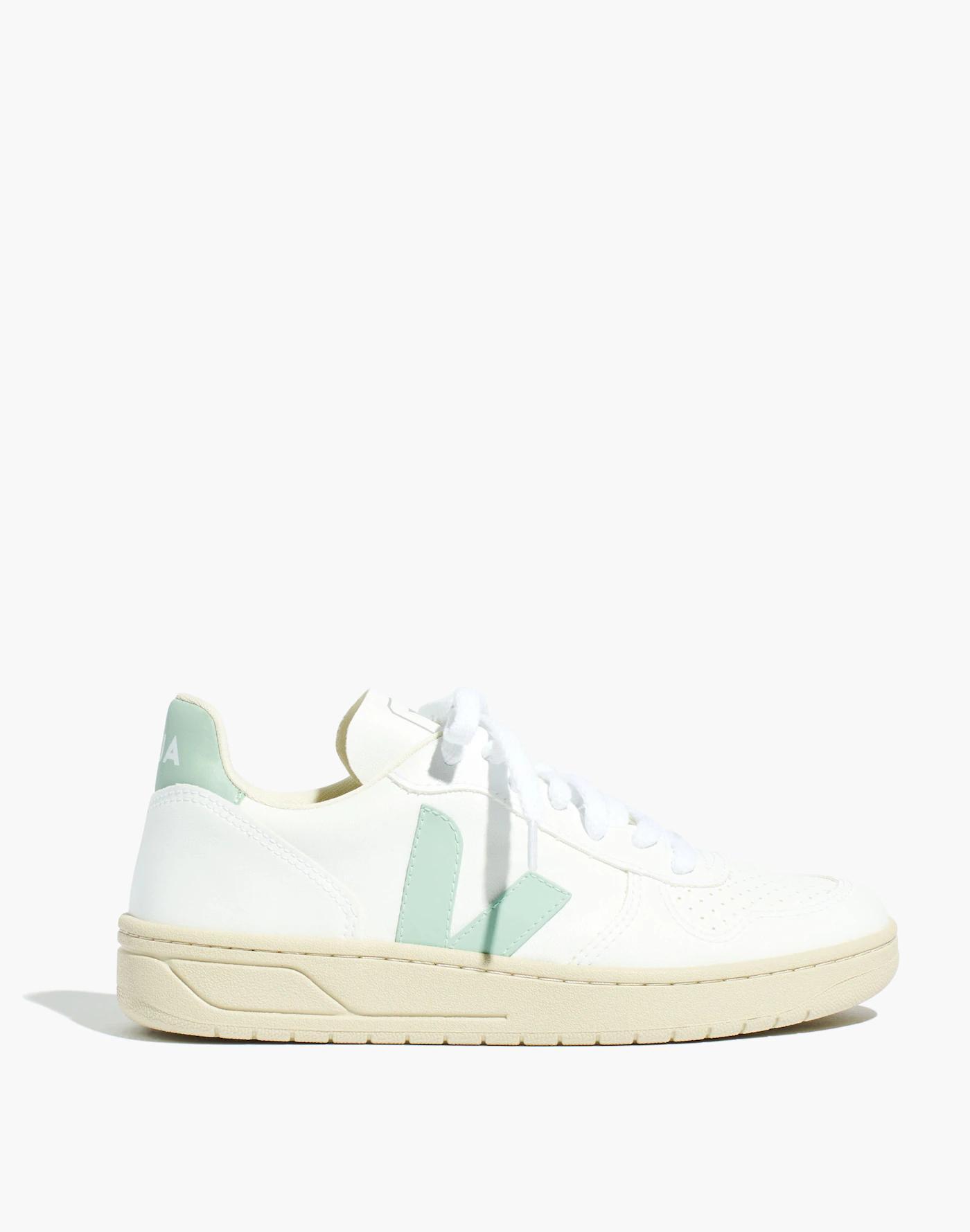 Veja™ Vegan Leather V-10 Sneakers in White Matcha Product Image