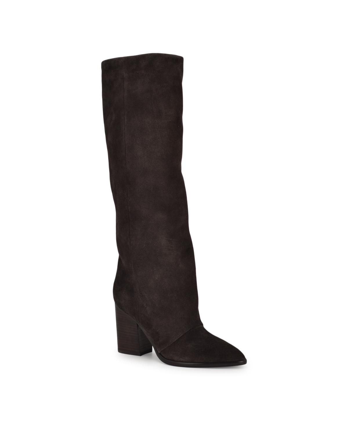 Nine West Chicke Women's Block Heel High Shaft Dress Boots, Size: 8.5, Black Suede Product Image