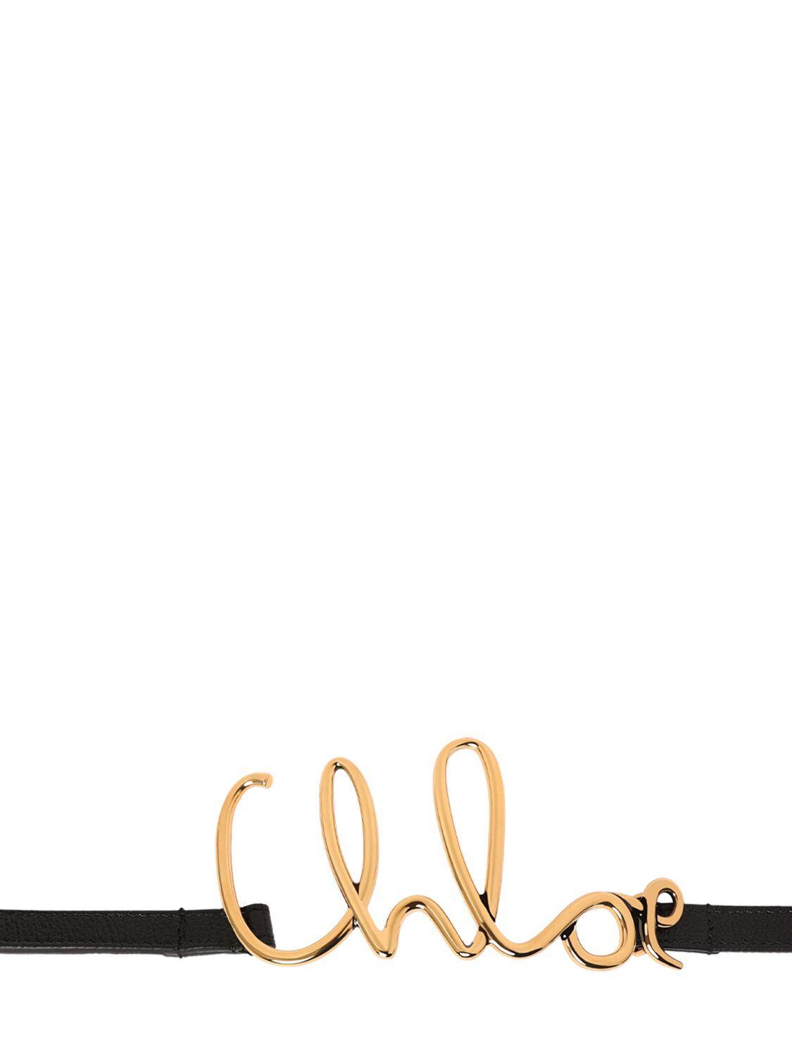 CHLOÉ C Chloe Soft Leather Belt In Black Product Image
