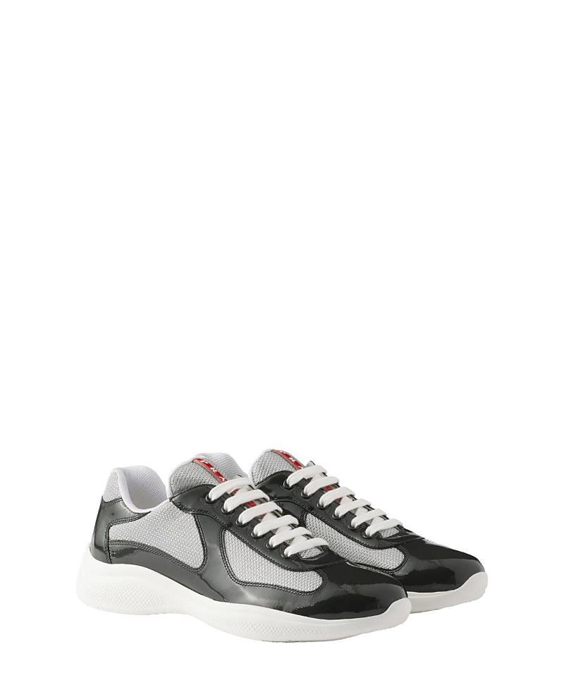 Prada Mens Patent Leather and Technical Fabric Prada Americas Cup Sneakers Product Image