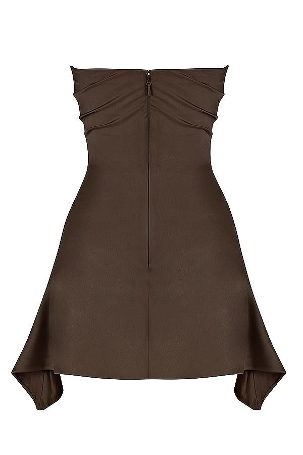 Jasmine  chocolate draped strapless corset dress Product Image