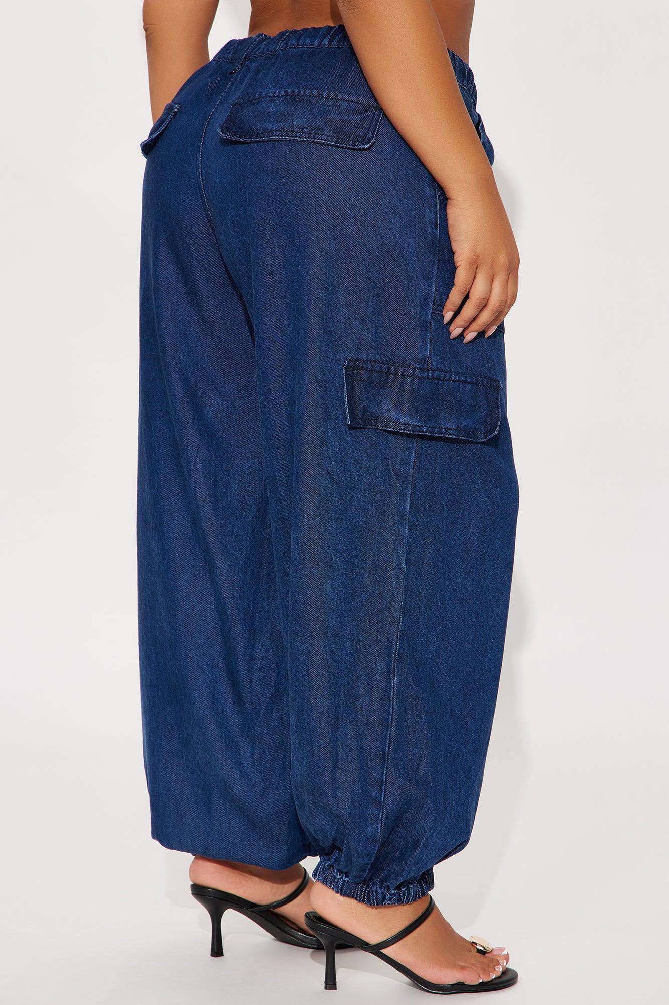 In The Loop Drapey Jogger Jeans - Dark Wash Female Product Image