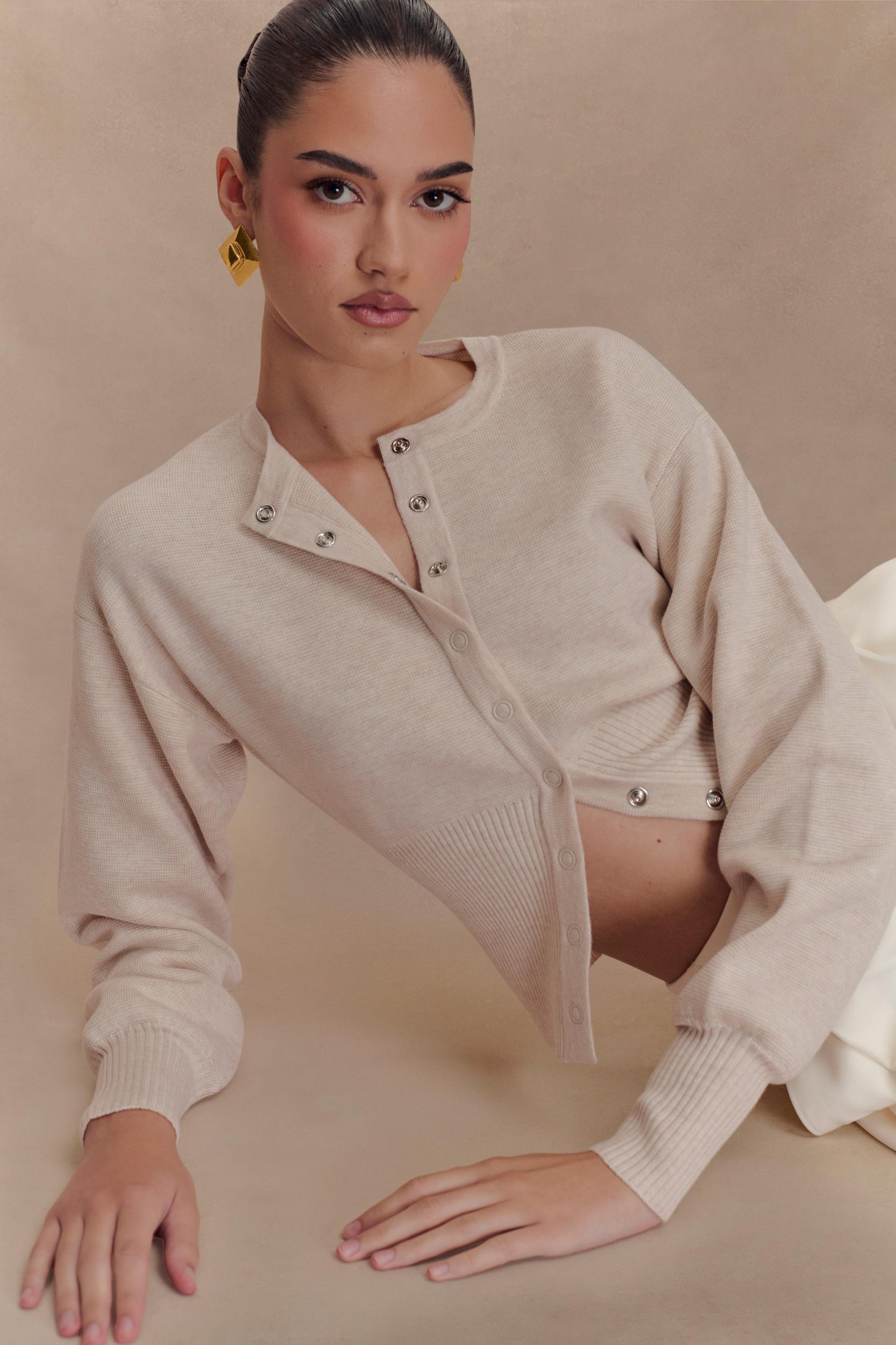 Ferne Button Up Knit Cardigan - Oat Marle Product Image