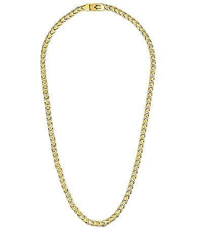 Bulova Mens Gold Tone Stainless Steel Chain Necklace Product Image