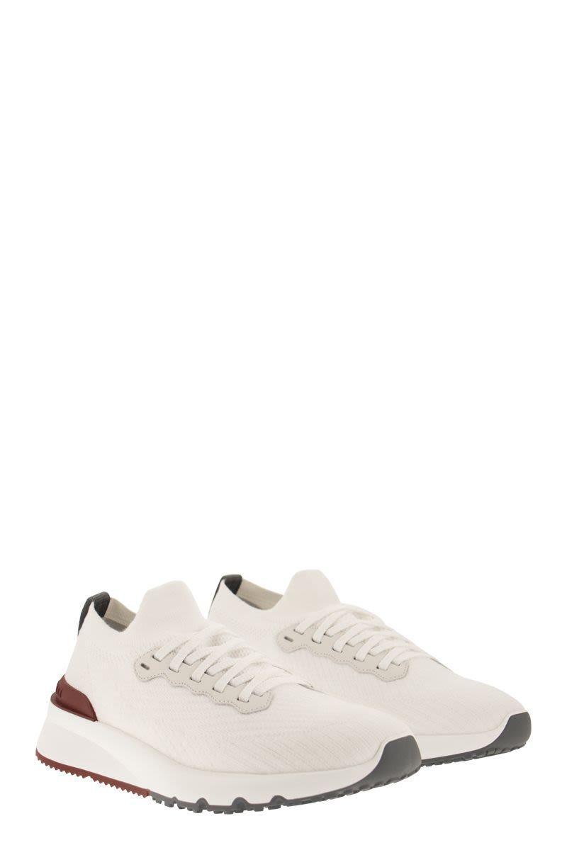 BRUNELLO CUCINELLI Cotton Knit Runners In White Product Image
