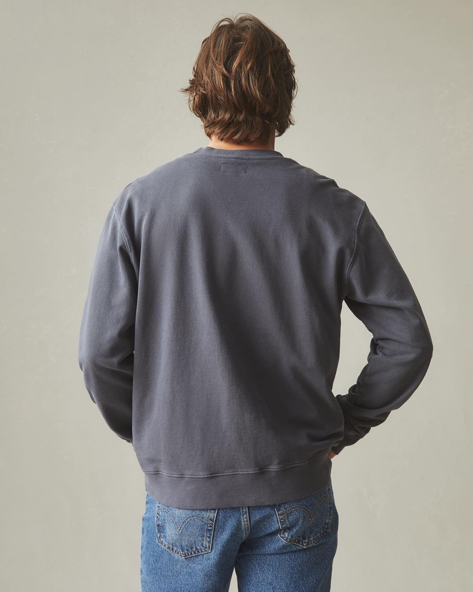 Men's Vintage Washed Relaxed French Terry Crew - Metropolitan Grey Male Product Image
