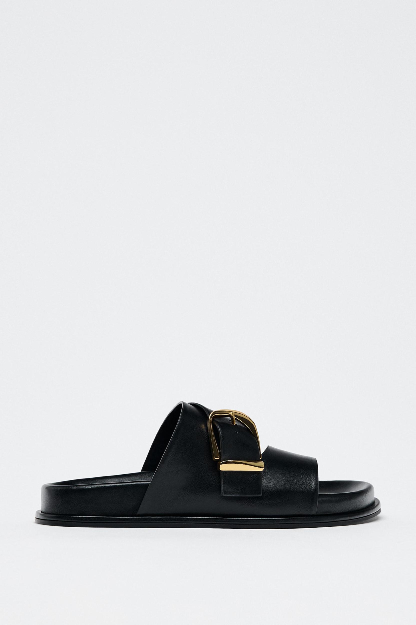 BUCKLE FLAT SANDALS Product Image