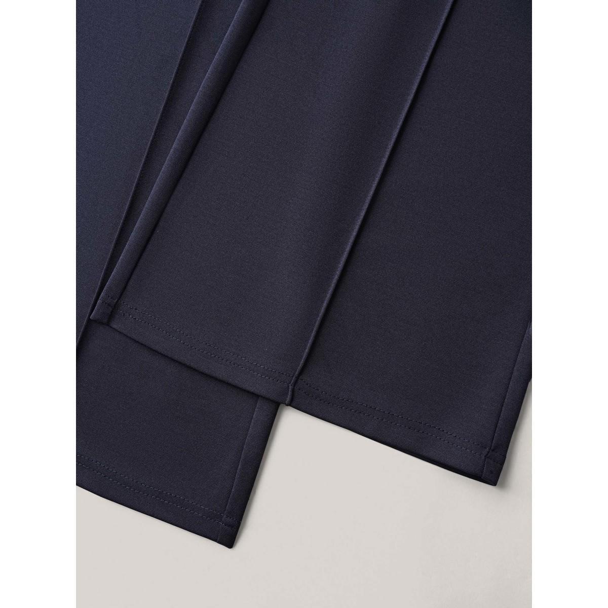 Plus Size Pockets Stretchy-Waist Plain Bootcut Pants Women Indigo At the Office Bootcut Mid Rise Work Pants BloomChic 28/5X Product Image
