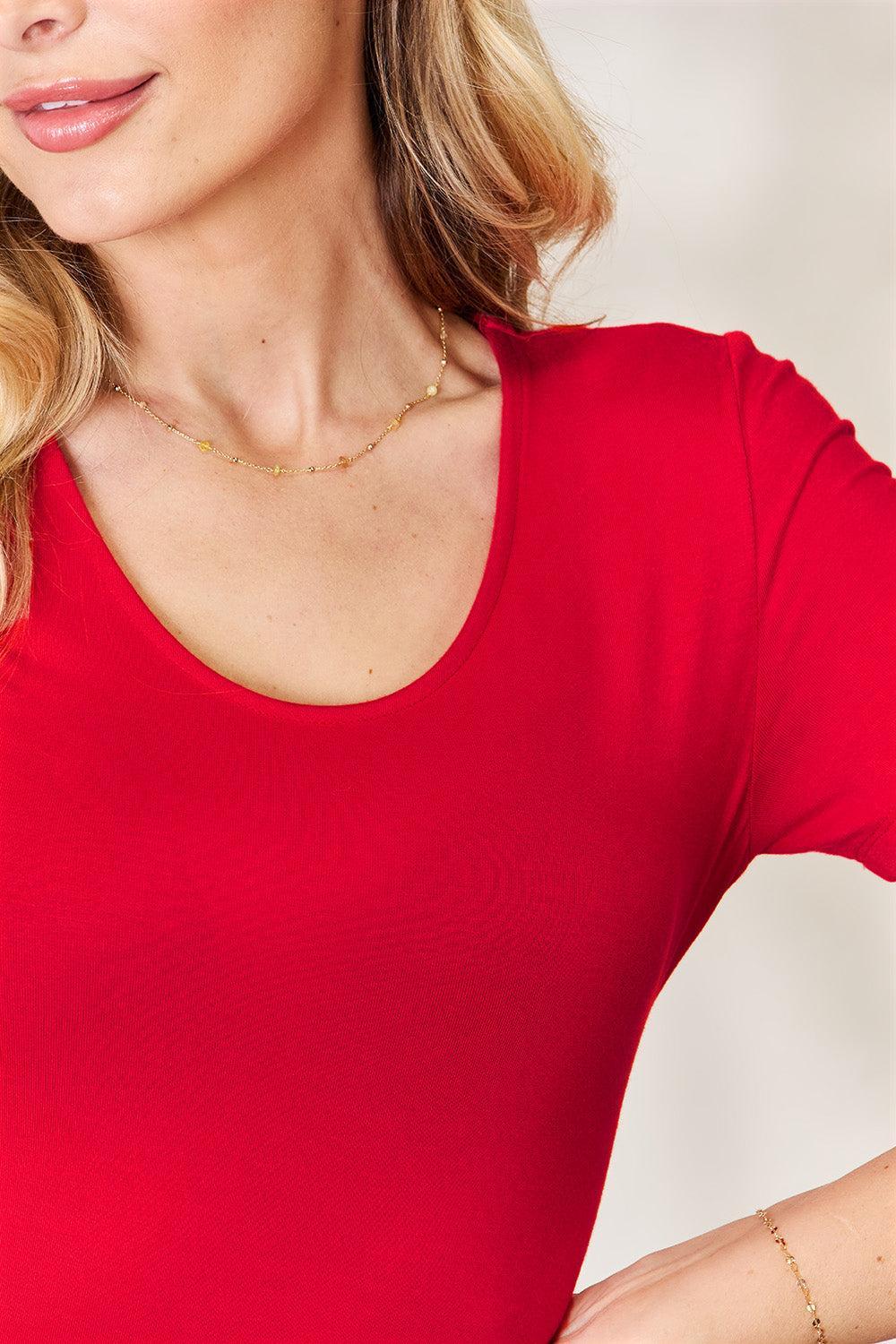 Basic Bae Full Size Round Neck Short Sleeve Bodysuit Product Image