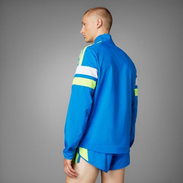 adidas Adizero Retro Running Jacket Blue S Mens Product Image