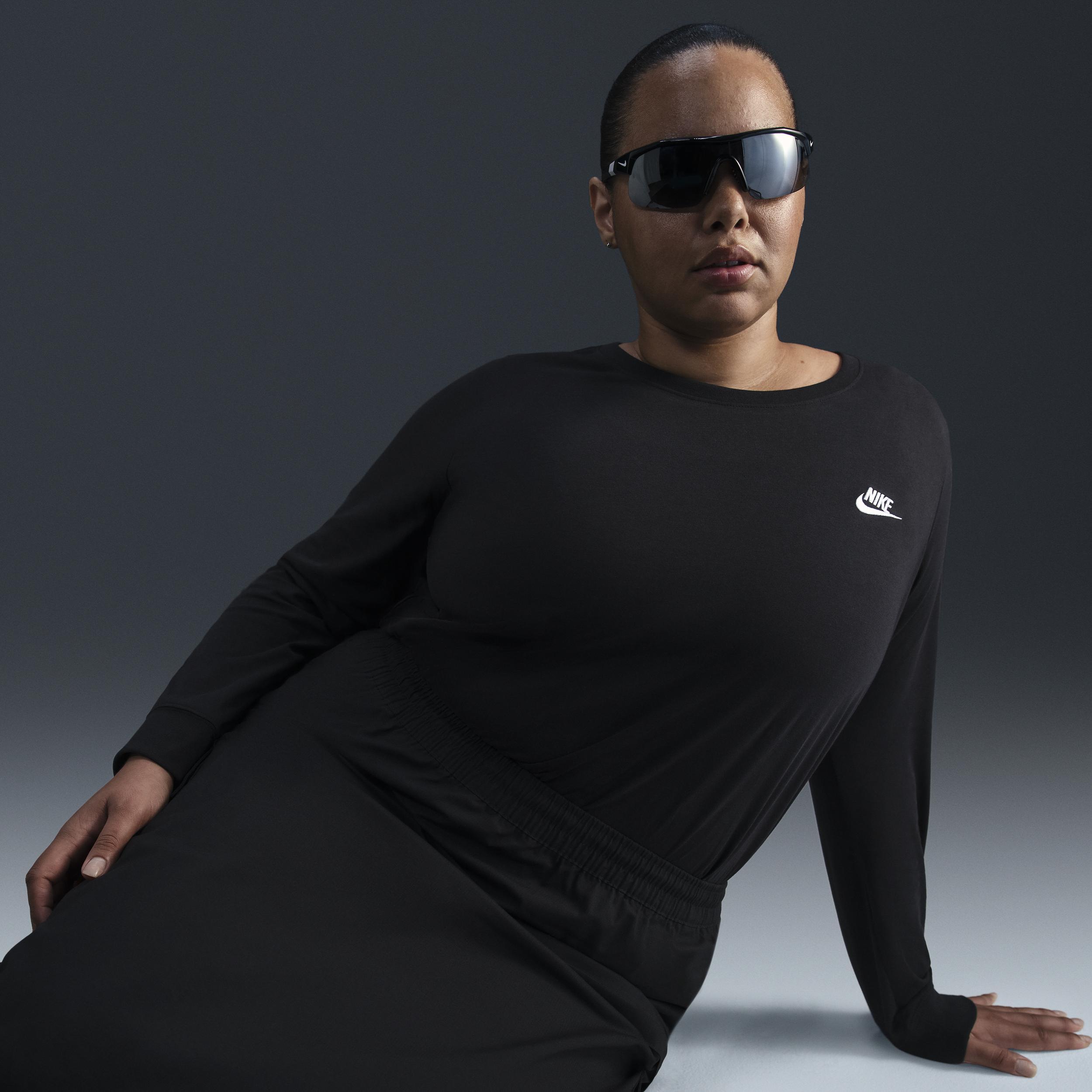 Womens Nike Sportswear Club Long-Sleeve T-Shirt (Plus Size) Product Image